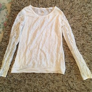 Love sleeve lace shirt