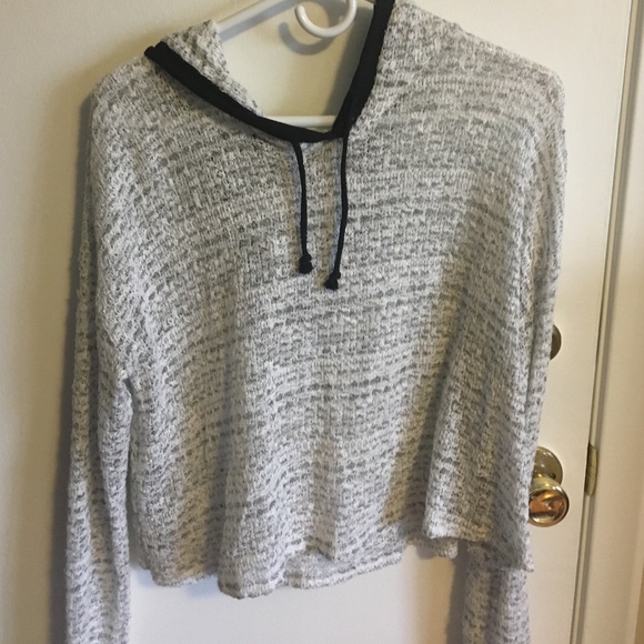 Knit Cropped Hoodie