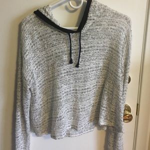 Knit Cropped Hoodie