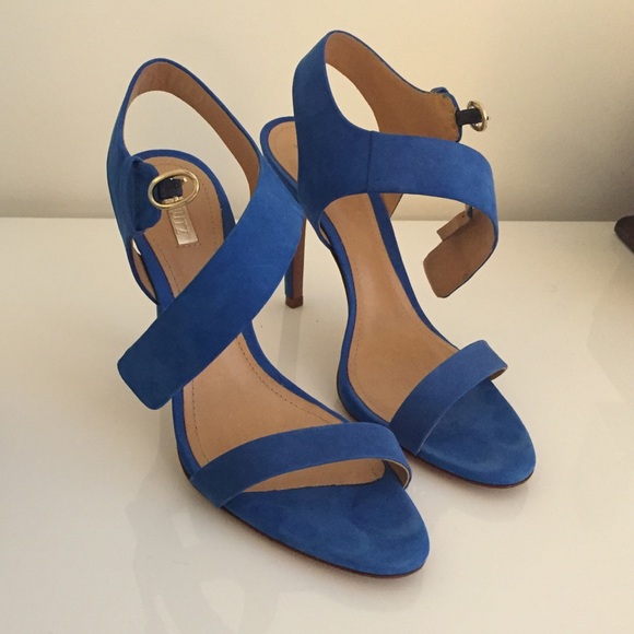 Schutz blue suede sandals like new