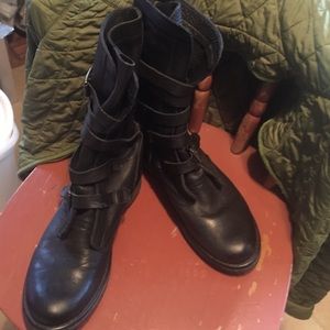 Black combat boots