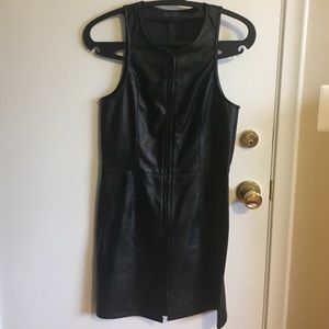 Faux Leather Zip Dress