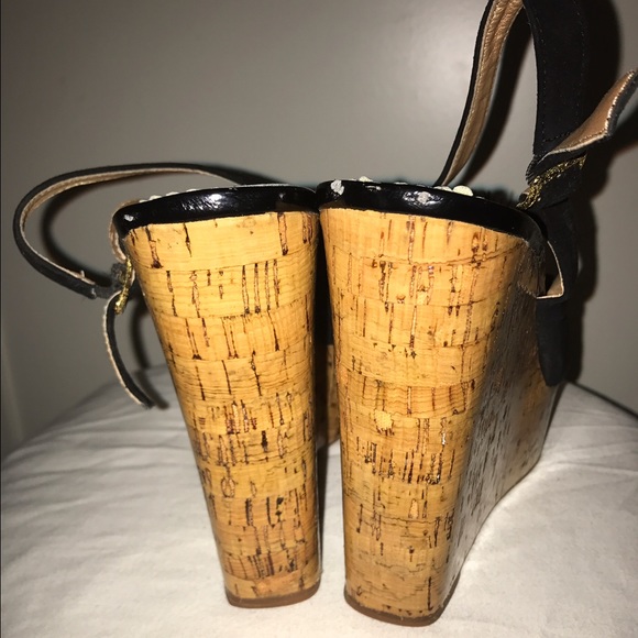 Unique Black Wedge Sandal - Picture 3 of 3