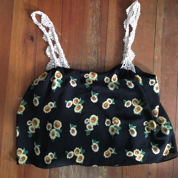 Crocheted sunflower tank top