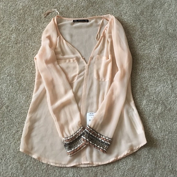 Zara blouse with detailed cuffs