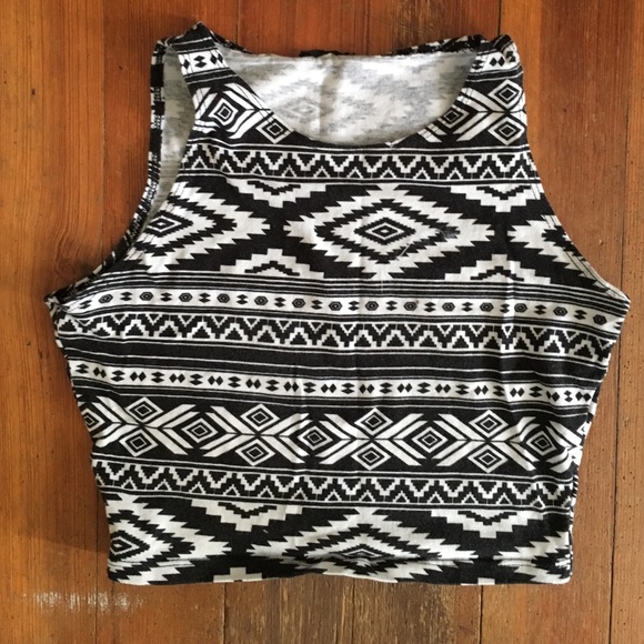 Aztec print crop top