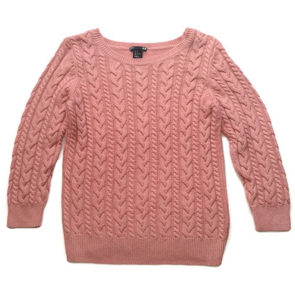 H&M Cable Knit Pink Sweater
