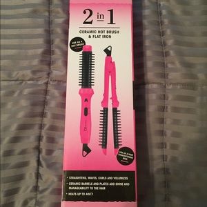 2 in 1 Flat Iron & Curling Brush