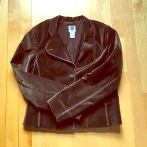 GAP brown velvet blazer