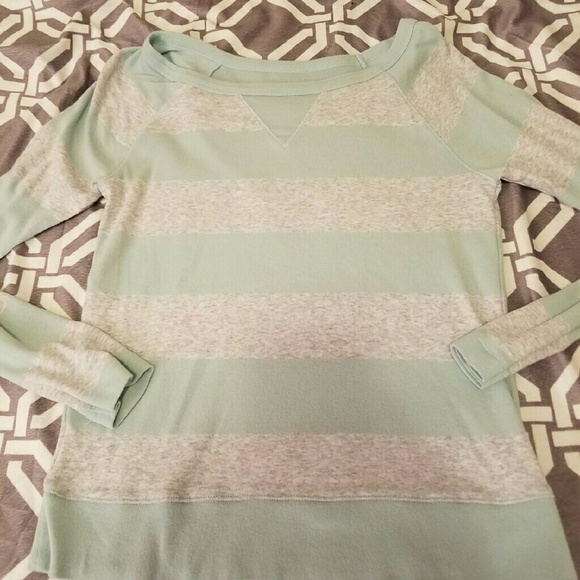 Light mint and gray top