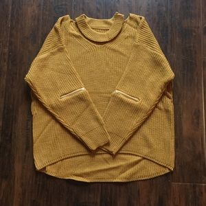 **RESERVED** Zipper Sleeve Chunky Choker Sweater