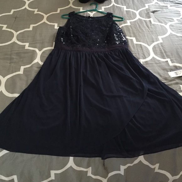 Adrianna papell sequin mesh tulle dress