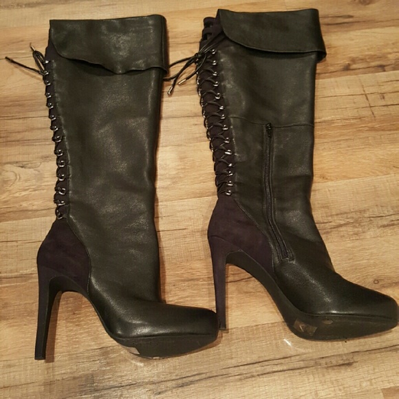 Black knee high boots