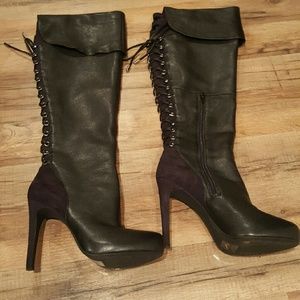 Black knee high boots