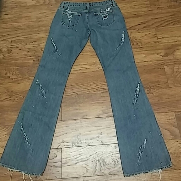 VINTAGE Paper Denim & Cloth CUTE Distressed Jeans - Picture 3 of 3