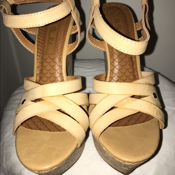 Cute Tall Tan Wedge Sandal - Picture 2 of 4