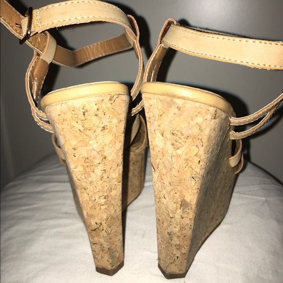 Cute Tall Tan Wedge Sandal - Picture 3 of 4