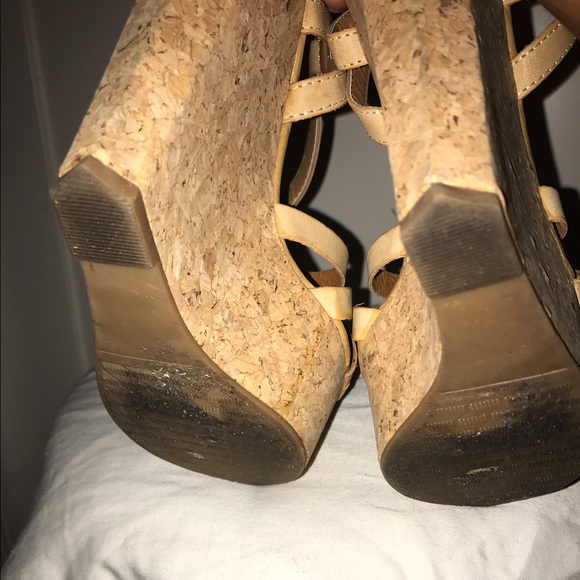 Cute Tall Tan Wedge Sandal - Picture 4 of 4