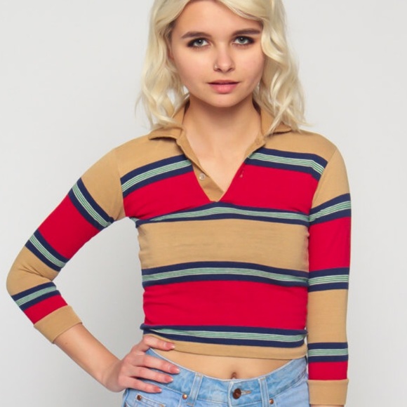 Vintage 80s Stripped Polo