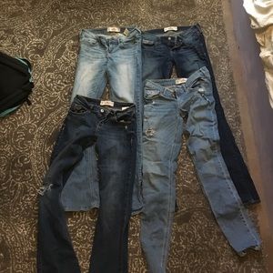 Four pairs of Hollister jeans, size 3R