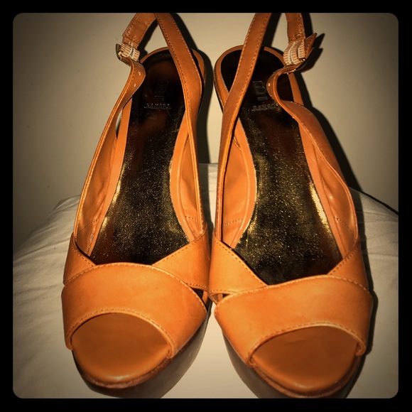 Sophisticated Orange High-Heeled Sandal - Picture 1 of 3