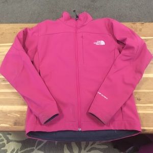 Pink north face apex jacket