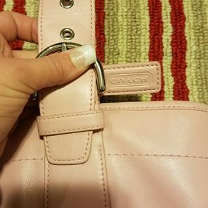 Coach pastel pink hand bag fits everything perfect