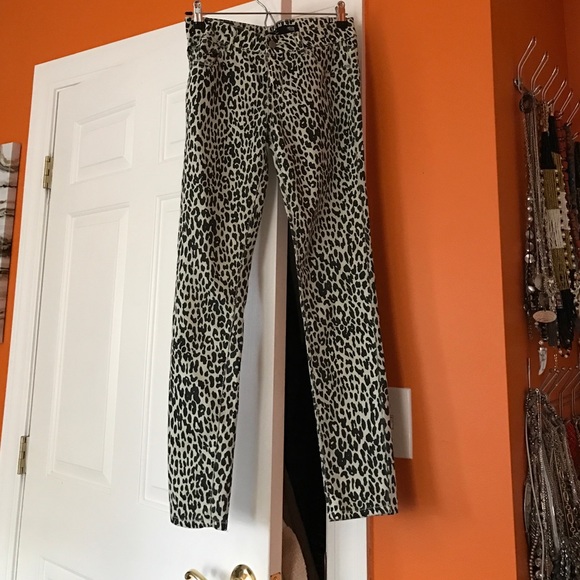 Black and White leopard jeans