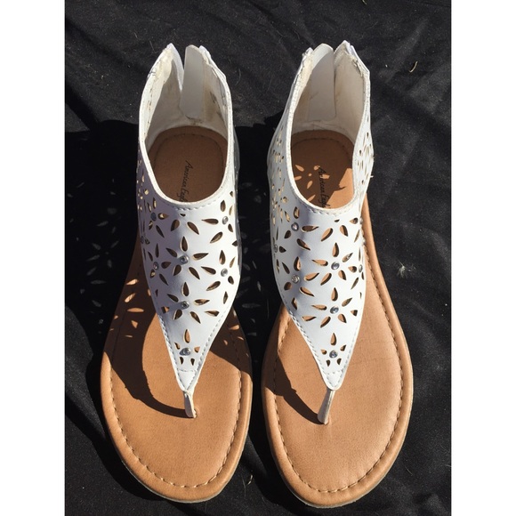 White diamond studded sandals