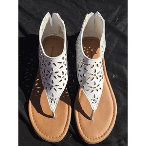 White diamond studded sandals