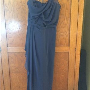 One shoulder beautiful navy gown