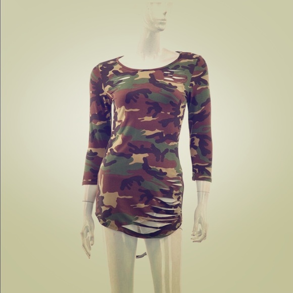 Stylish Camouflage Destroyed T-shirt - Picture 5 of 8