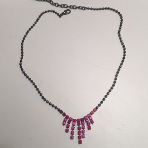 Robert Rose gun-metal rhinestone necklace