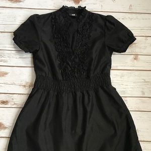 H&M black ruffle dress Sz 2