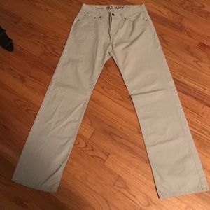 Men's light khaki straight leg pants 33 x 32