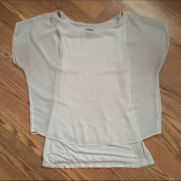 EXPRESS sheer top with attached striped tank!