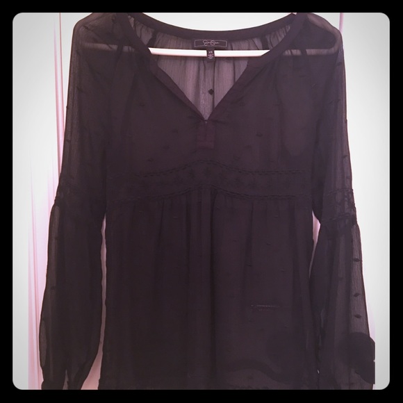 Sheer Jessica Simpson trendy blouse!