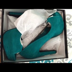 JustFab Teal Platform Heels
