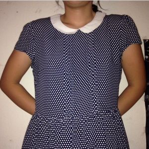 blue peter pan collar poke a dot dress!!!