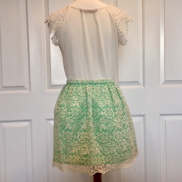 🆕 Zara Mint Lace Crochet Mini Skirt Size S - Picture 3 of 4