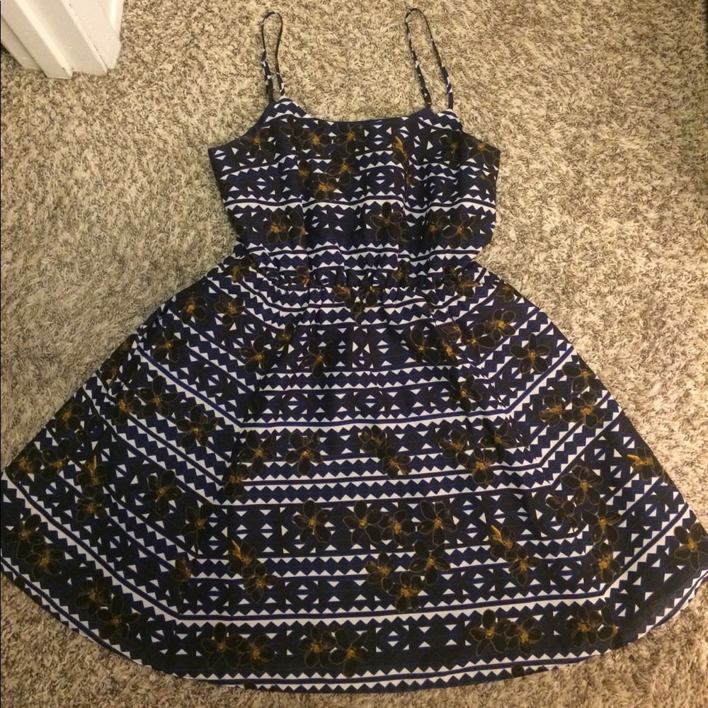 J.Crew Floral Geometric Fit Flare Dress c8426