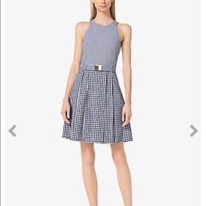 Michael Kors Belted Gingham Dress