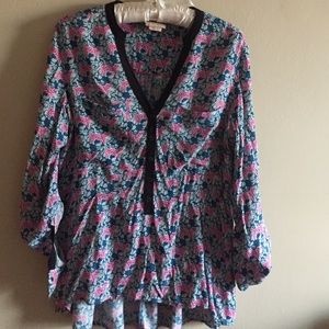 Anthropologie printed tiger top