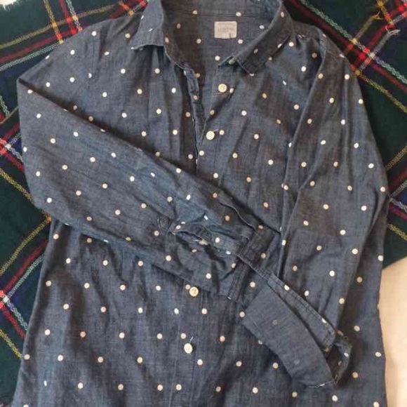 J. Crew polka-dot chambray, small