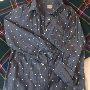 J. Crew polka-dot chambray, small