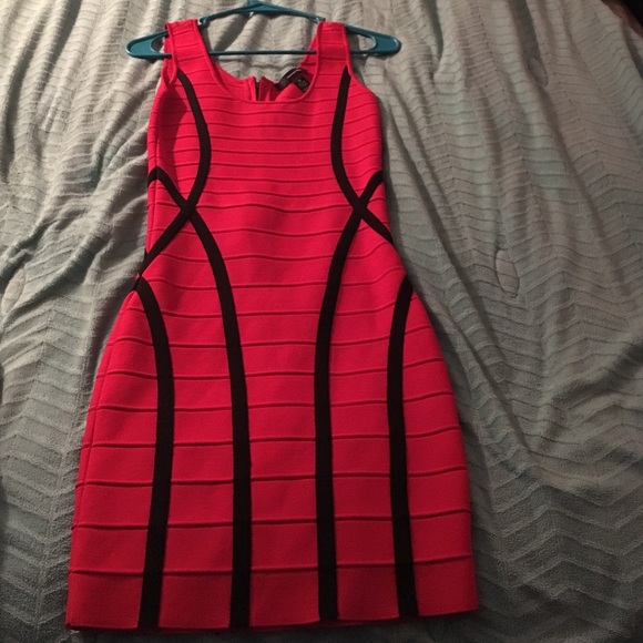 Red bodycon bandage dress