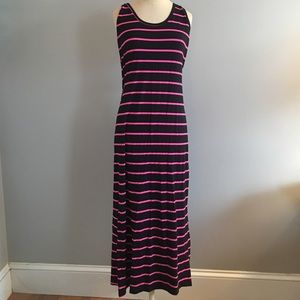 Black and pink maxi dress