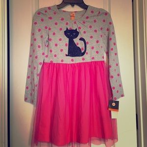 NWT adorable hot pink tutu cat dress