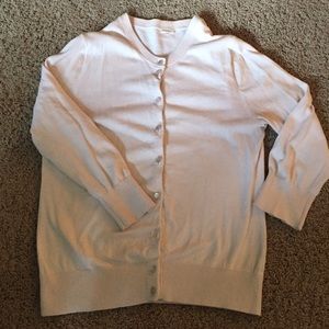 J. Crew Off-White Cotton Caryn Cardigan Sweater