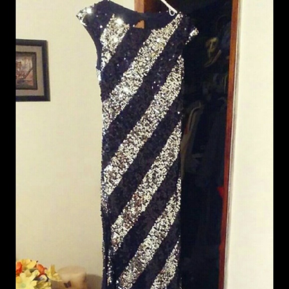Sparkly,Striped Sherri Hill Dress
